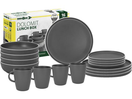 Sada melaminového nádobí Brunner DOLOMIT GREY 16dílná, pro 4 osoby