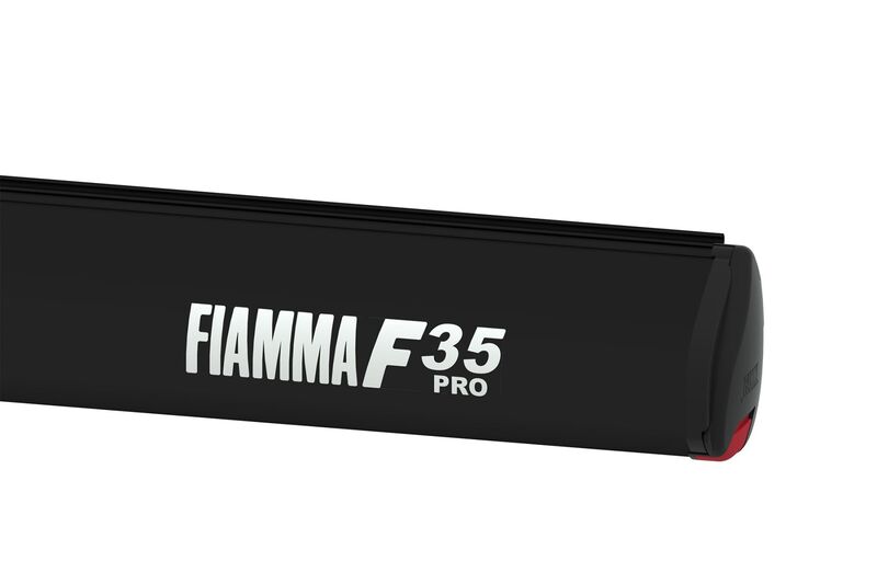 Kompaktní markýza Fiamma F35pro Barva krytu: Černá, Délka markýzy: 223 cm, Barva tkaniny: Královská šedá