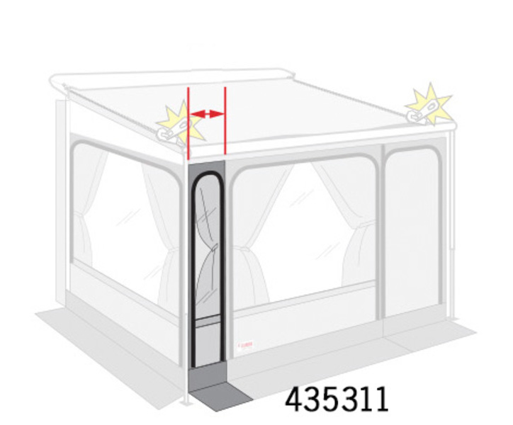 Rozšiřující díly přední části Fiamma Caravanstore XL / ZIP XL Varianta: Pro šířku markýzy 3660 cm, prodloužení 50 cm