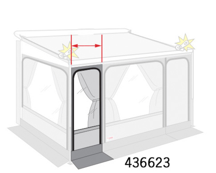 Rozšiřující díly přední části Fiamma Caravanstore XL / ZIP XL Varianta: Pro šířku markýzy 410 cm, prodloužení 100 cm