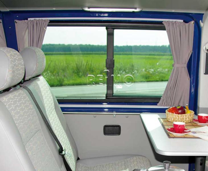 Sada záclon VW T6/5 LR šedá, průsvitná