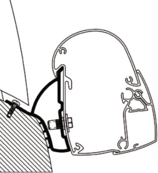 Adaptér pro markýzu Thule Omnistor 5102 VW T5/T6 Minivan RHD