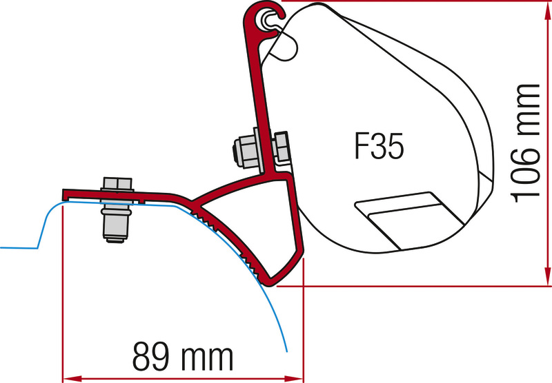 Adaptér markýzy Fiamma pro markýzu F35 Pro, Trafic.Vivaro od roku 2015