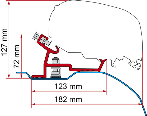 Adaptér pro střešní markýzy Fiamma F65, F65 S a F65 L od 370 cm