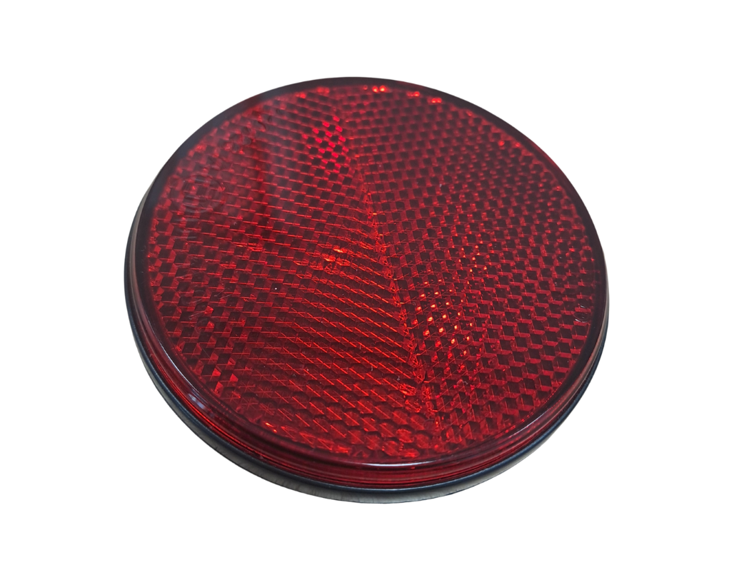 Samolepící odrazka kulatá v červené barvě, 72mm - 1 kus