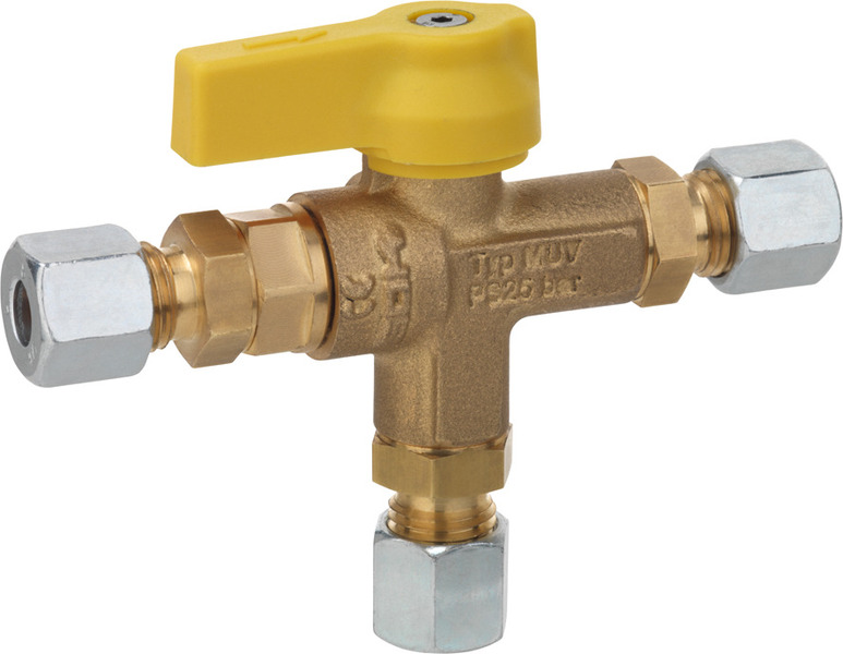 GOK Ruční přepínací ventil pro systém dvou lahví, mosaz, RVS 10