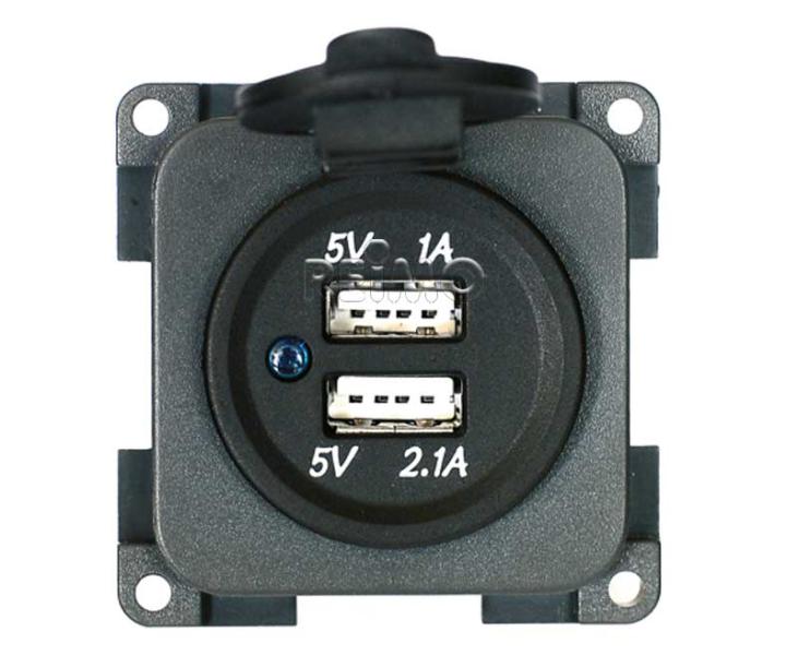 CARBEST Dvojitá nabíjecí zásuvka USB 5V/1A 5V/2,1A