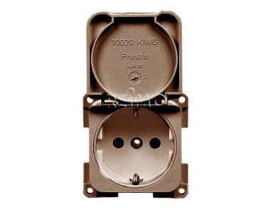 Vestavěná zásuvka 230V - hnědá