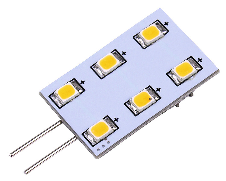 Carbest LED žárovka s paticí G4, 1,2 W, 90 lumenů, 6x teplá bílá SMD