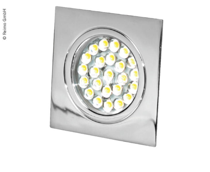 LED reflektor 12V, 1,6W, 24LED, chromový