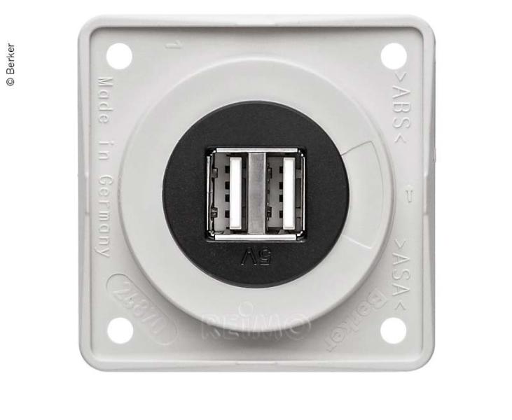 Nabíjecí zásuvka Berker USB 12V dvojitá hnědá