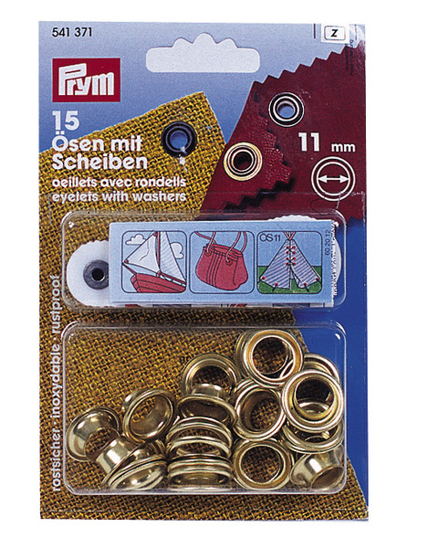 Mosazná očka s podložkami - 11 mm