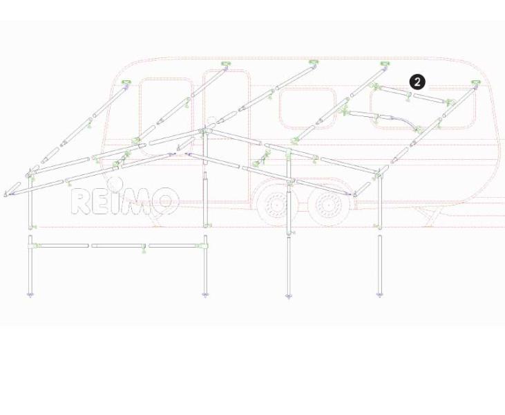 Napínací tyč/střešní nosná tyč hliníková 120-200 cm, 2-dílná