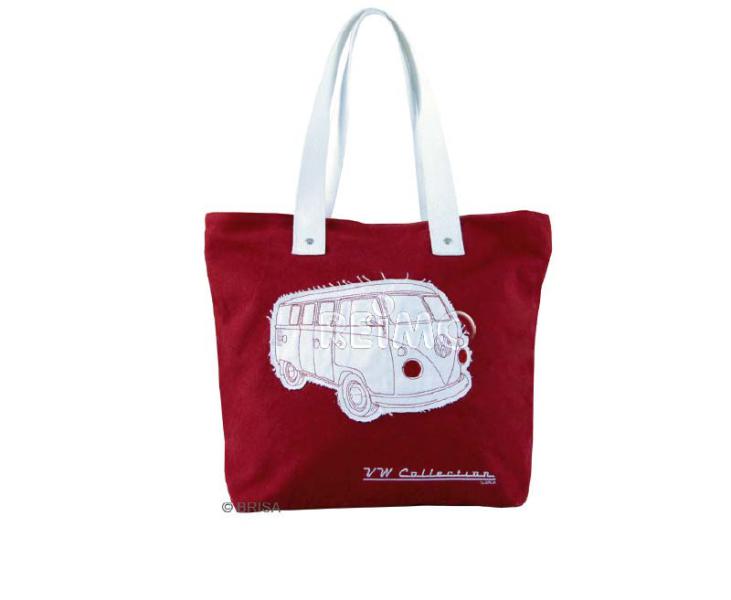 VWCOL Plátěná nákupní taška VW Collection - červená - 40 x 35 x 10 cm