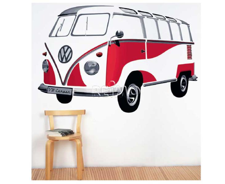 VWCOL VW Collection VW T1 Bulli Bus Nástěnné tetování - Classic red