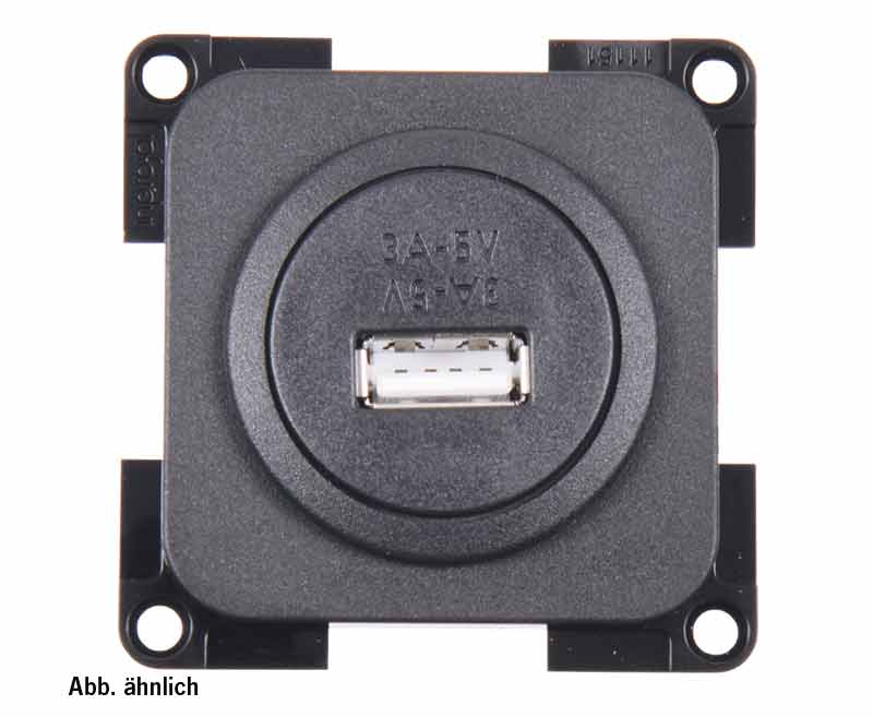 USB 1násobná zásuvka černá, volná