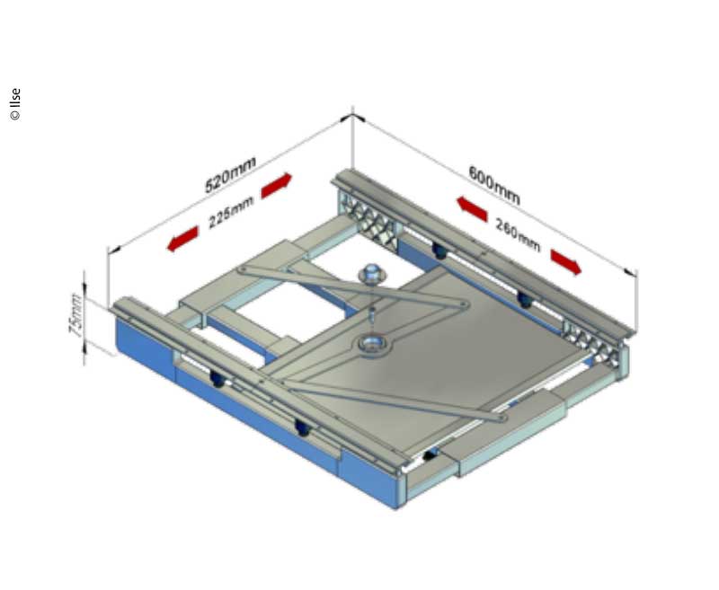 Prodlužovací rám s posunem litý šedý