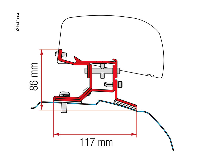 FIAMMA Adaptér pro střešní markýzu F40van Ford Transit Custom krátký rozvor verze UK