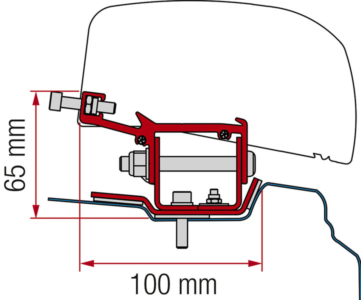 FIAMMA Adaptér pro střešní markýzu F40van Renault Trafic od roku 2014 krátký rozvor