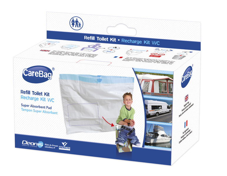 Náplň do sáčků Carebag pro skládací toalety Cleanis, 12 kusů s vložkou