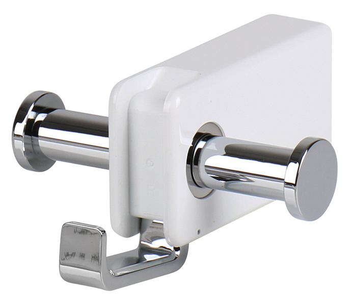 Dvojitý kulatý háček, rozkládací háčky, 8 x 9 cm , bílý