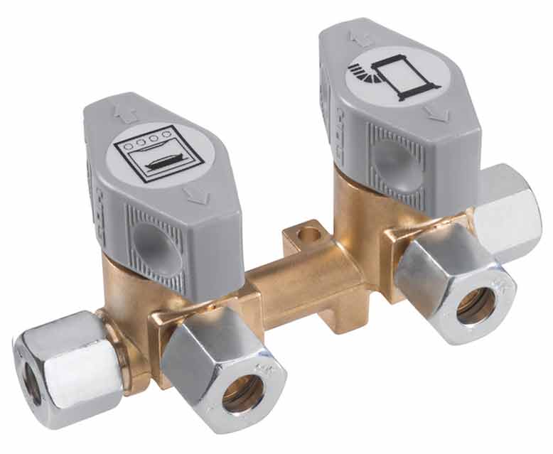 GOK Dvoucestný rychlouzávěr pro 10mm vstup a 8mm výstupy