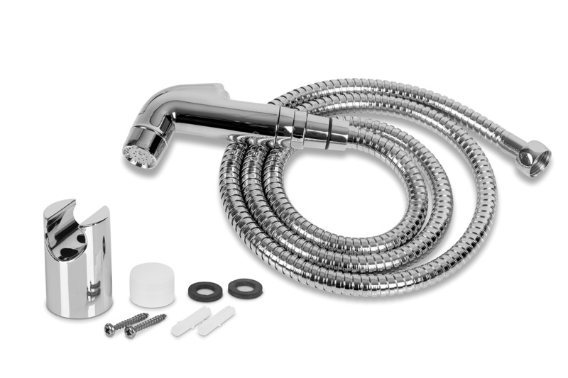 Sprchový set chromovaný Camp4 - sprcha, hadice, nástěnný držák