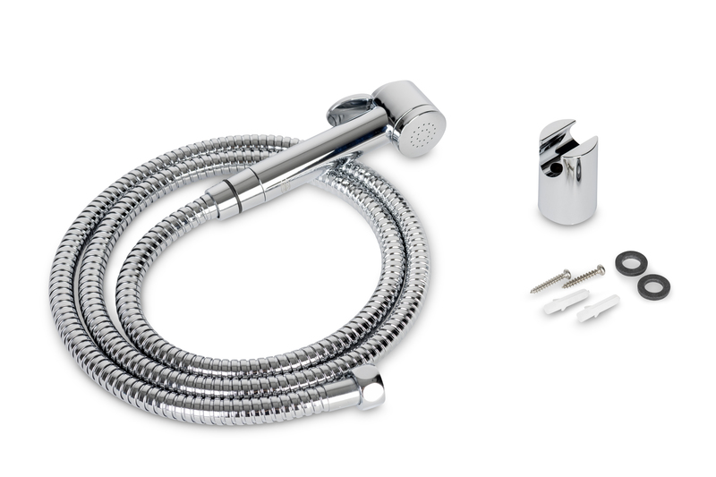 Sprchový set chromovaný Camp4 - sprcha, hadice, nástěnný držák