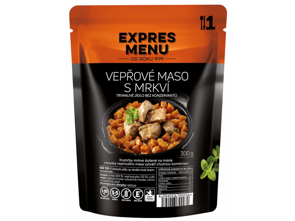 Vepřové maso s mrkví EXPRES MENU (1 porce)