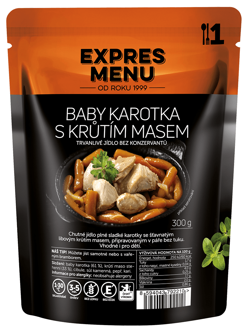 Baby karotka s krůtím masem EXPRES MENU (1 porce)