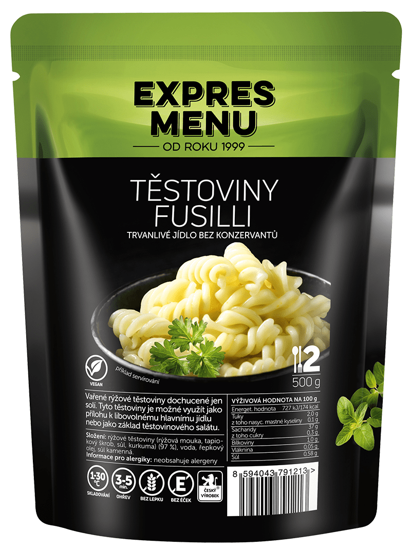 Těstoviny fusilli EXPRES MENU (2 porce)