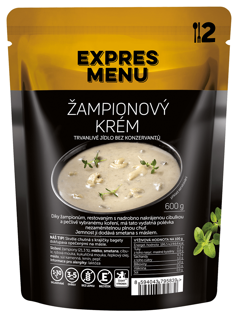 Žampionový krém EXPRES MENU (2 porce)