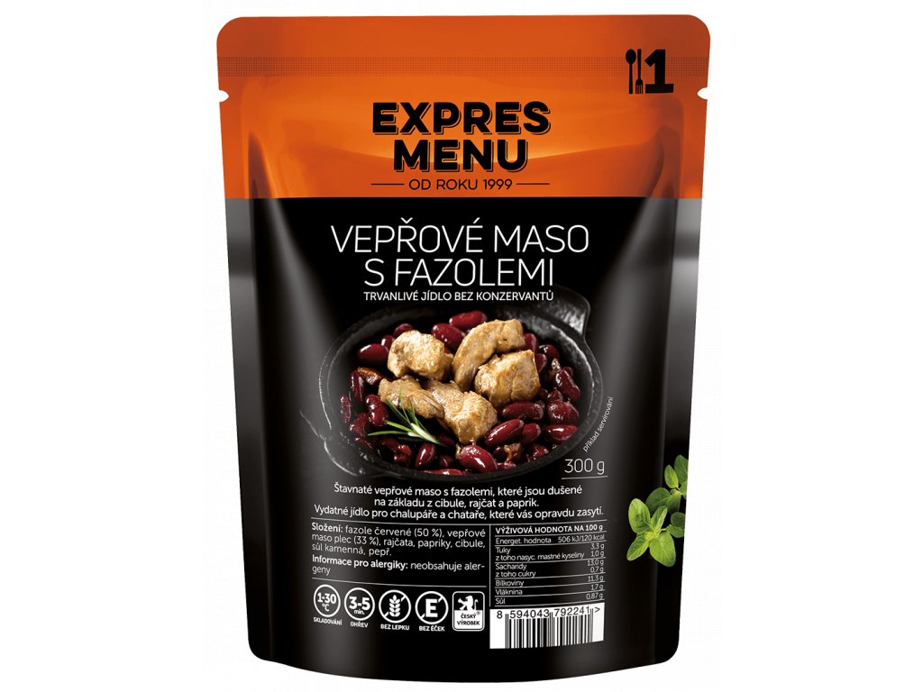 Vepřové maso s fazolemi EXPRES MENU (1 porce)