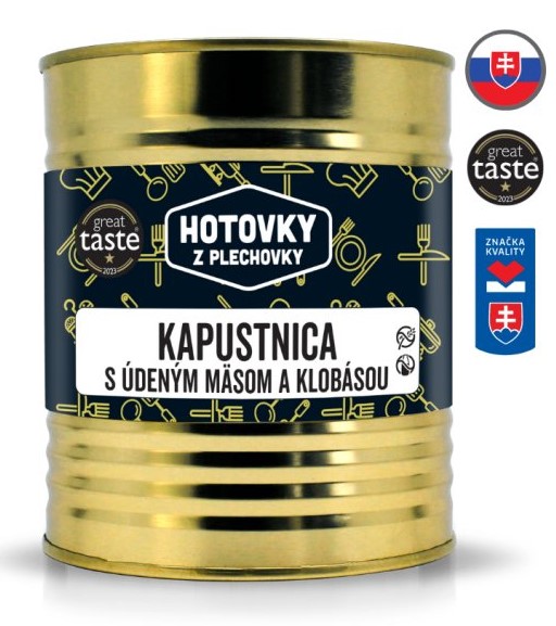 HOTOVKY Z PLECHOVKY Zelná s uzeným masem a klobásou Varianta: 800 ml