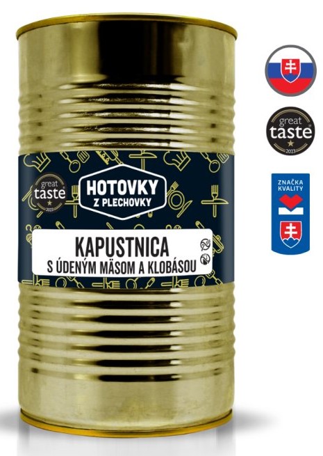 HOTOVKY Z PLECHOVKY Zelná s uzeným masem a klobásou Varianta: 1200 ml