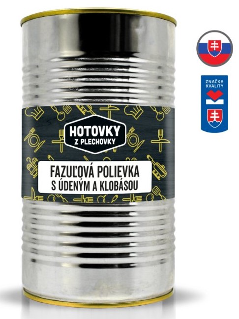 HOTOVKY Z PLECHOVKY Fazolová polévka s uzeným a klobásou Varianta: 1200 ml