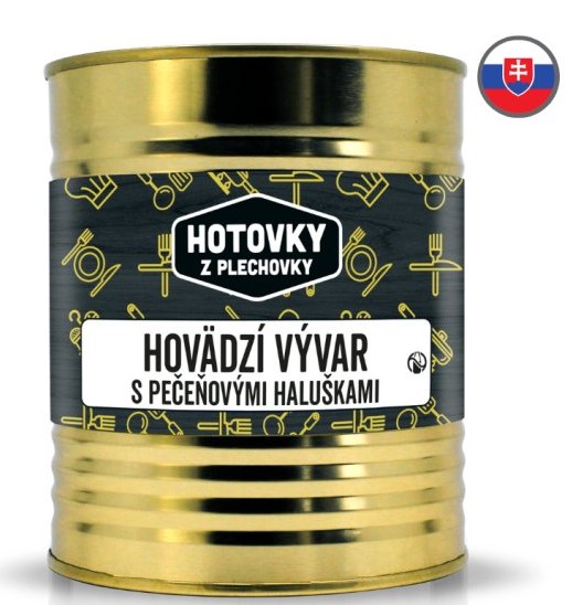HOTOVKY Z PLECHOVKY Hovězí vývar s játrovými knedlíčky Varianta: 800 ml