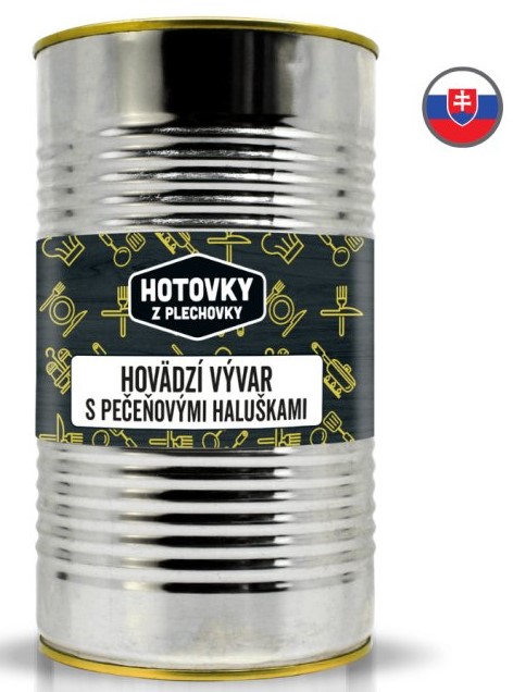 HOTOVKY Z PLECHOVKY Hovězí vývar s játrovými knedlíčky Varianta: 1200 ml
