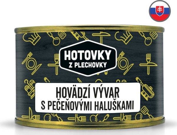 HOTOVKY Z PLECHOVKY Hovězí vývar s játrovými knedlíčky Varianta: 400 ml