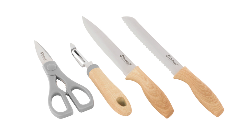 OUTWELL Kuchyňský set nožů, nůžek a škrabky Outwell, 4 ks