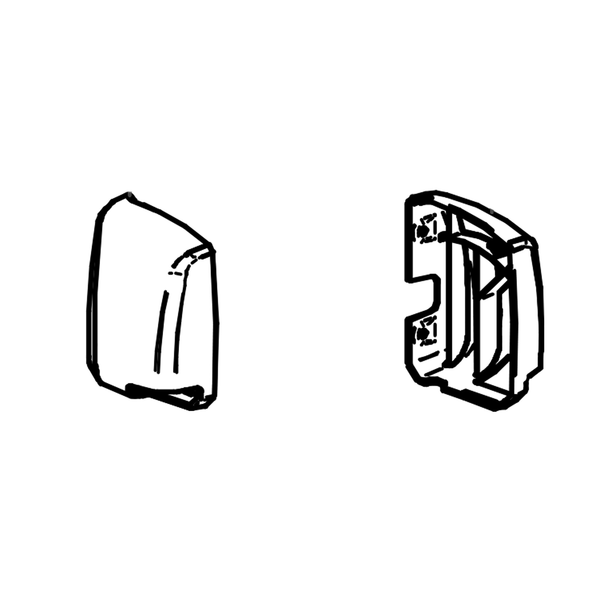 Koncovky Thule 3200 antracit, sada levá a pravá