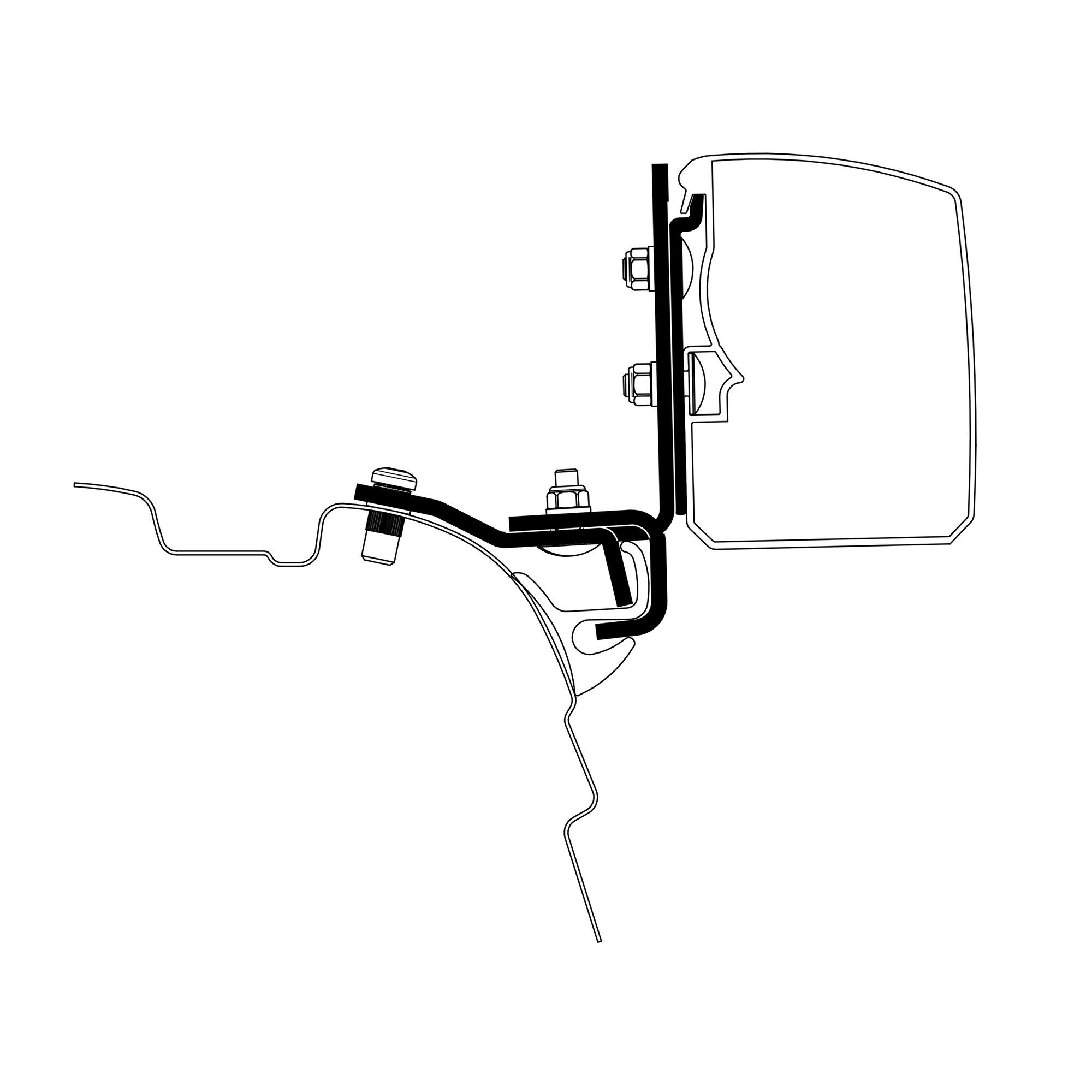 Markýza Thule 3200, adaptér VW T5/T6 Minivan Brandrup Rail LHD