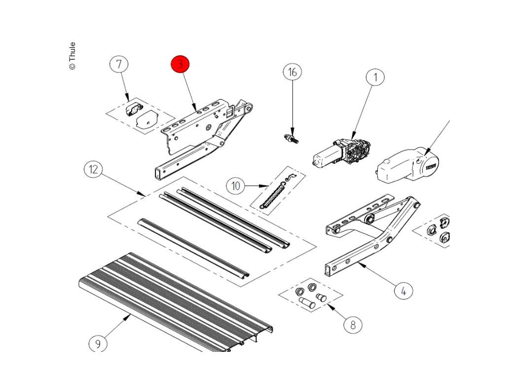 Nůžky Thule Single Step Vyrovnání: vlevo