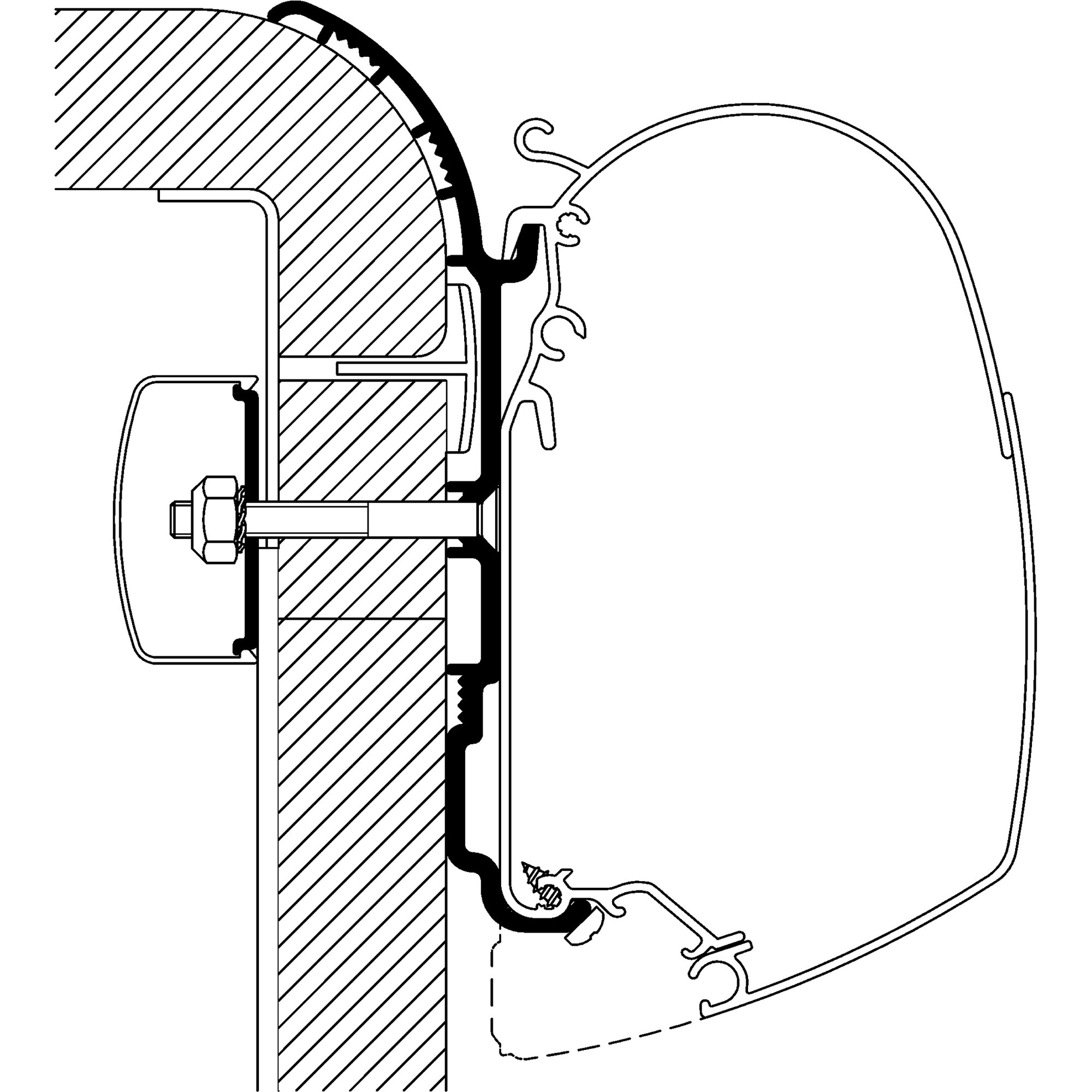 THULE Adaptér Bürstner na TO řady 5 a 8 Délka: 500 cm