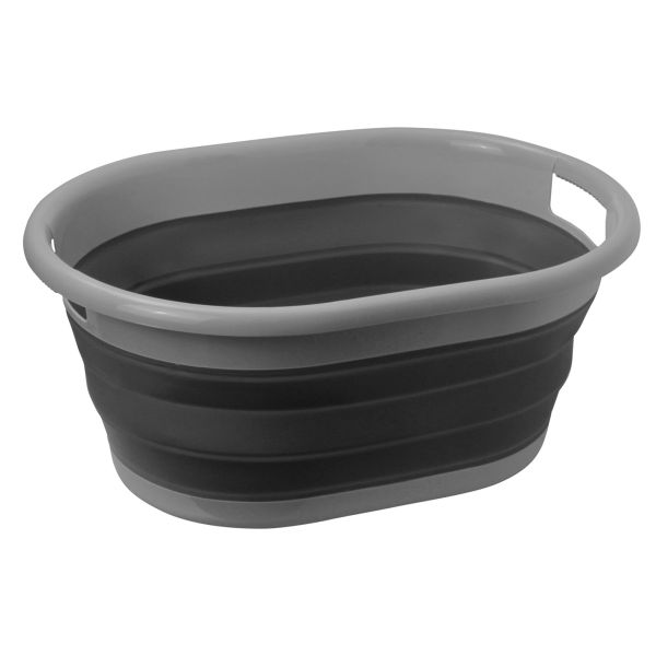 Skládací koš na prádlo Brunner - šedý