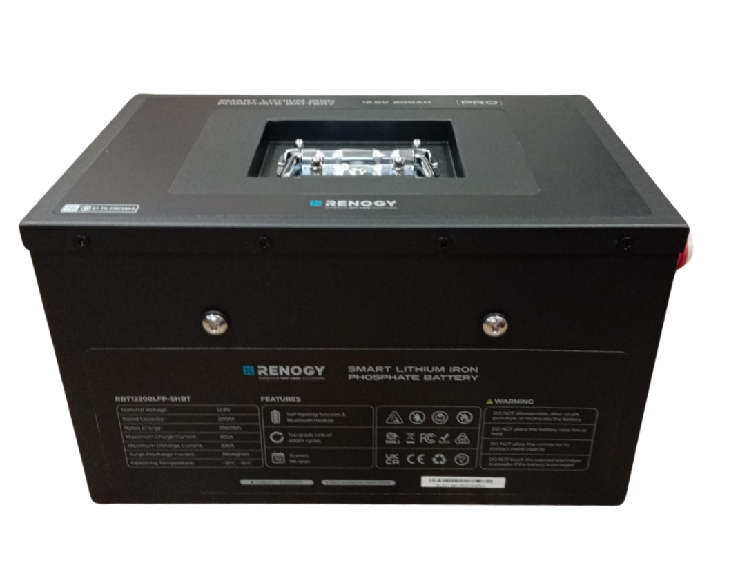 Renogy PRO 200Ah 12V LiFePO4 Smart baterie - pod sedadlo|IP 65|Záruka 7 let