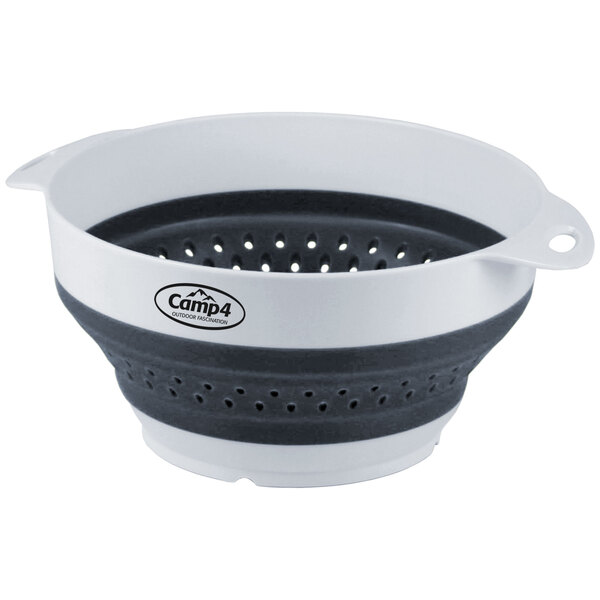 Silikonová miska a cedník CAMP4 - bílá / šedá