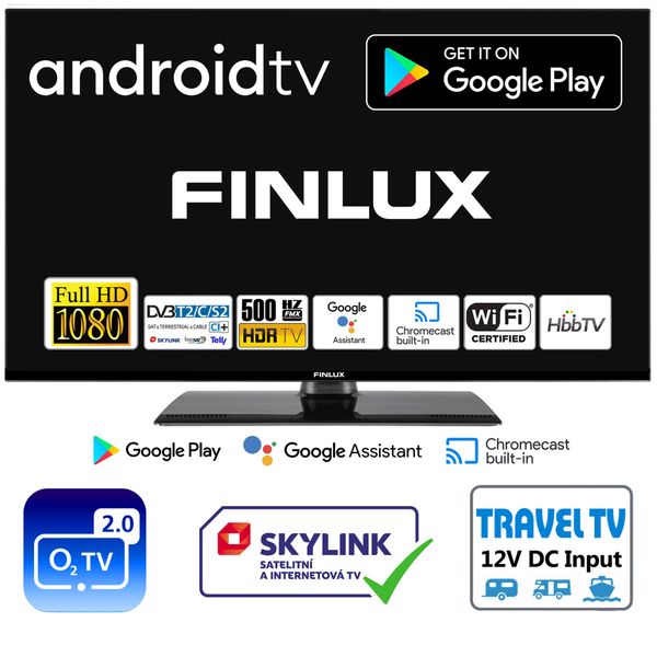Televize Finlux TV32FFMG5771 - ANDROID11, HDR, FHD, SAT, DVB-T2, WIFI, 12V, TRAVEL TV