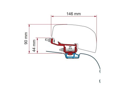 Strešný adaptér F40Van pre VW T5/T6 a Multivan s C lištou v streche