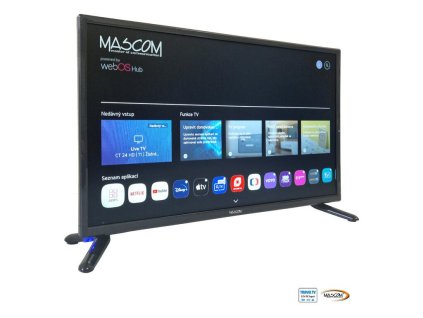 Televízia MASCOM MC22TFW10, WebOS, DVB-T2/S2, Wifi, 12V DC. Travel TV